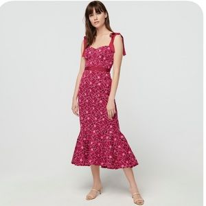 J. Crew Eyelet Midi Dress with Flounce Hem